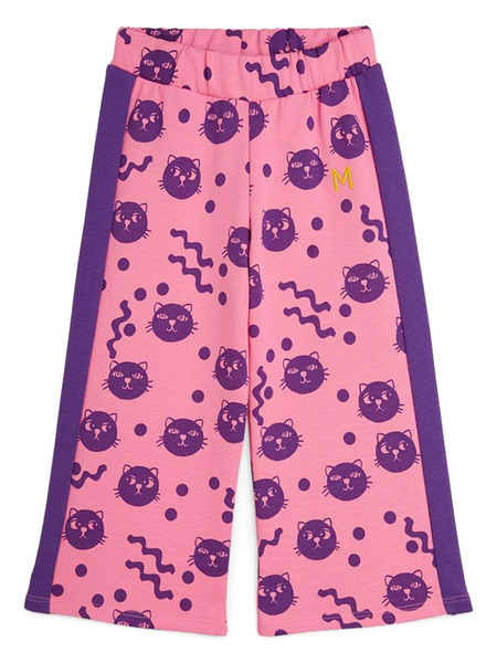  Mini Rodini Pantalones Con Gato Estampado - Rosa 