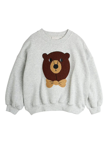  Mini Rodini Top Con Aplique De Oso - Gris 