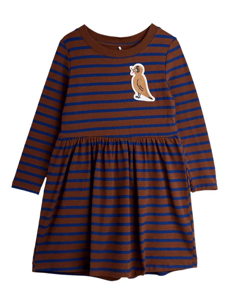  Mini Rodini Vestido A Rayas - Marrón 