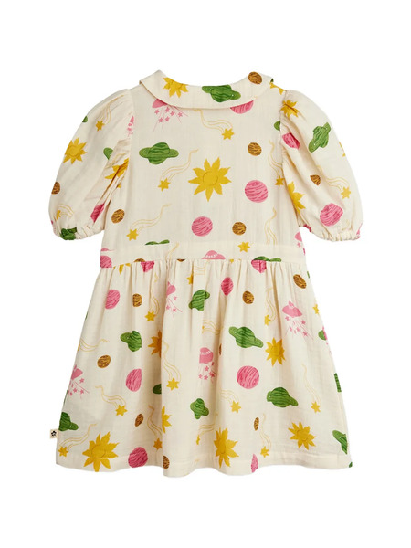  Mini Rodini Vestido Con Planeta Estampado - Neutro 