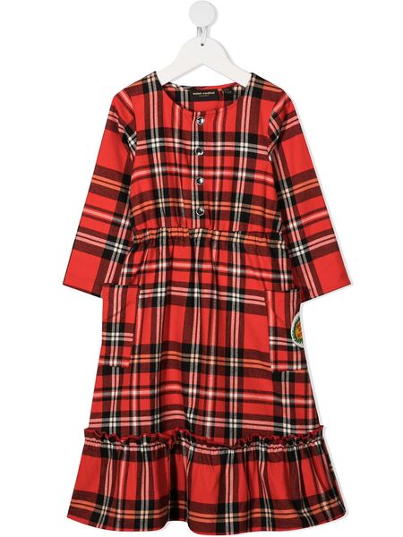  Mini Rodini Vestido De Franela A Cuadros - Rojo 