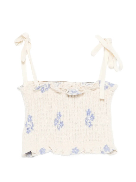  Mipounet Top Sandrine Fruncido Con Estampado Floral - Neutro 