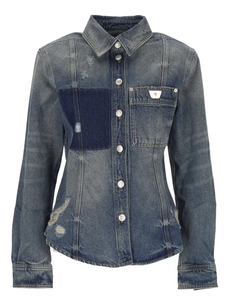  Misbhv Camisa Vaquera Con Diseño Patchwork - Azul 