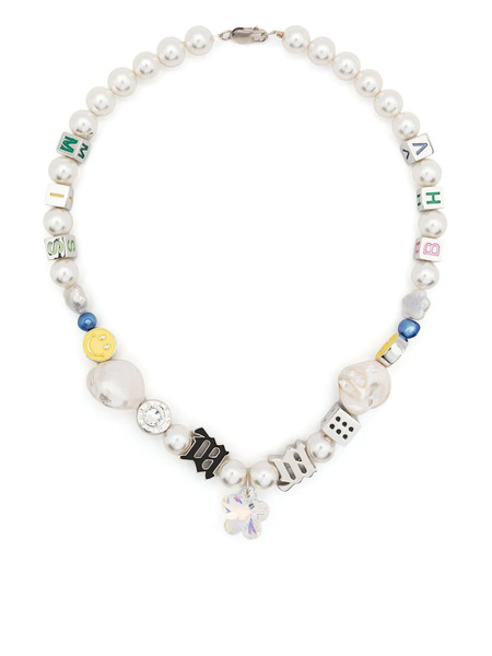  Misbhv Collar Con Charm Y Logo - Blanco 