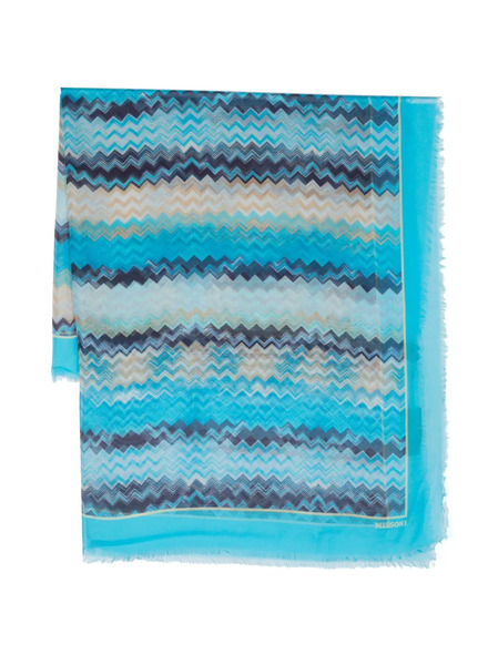  Missoni Bufanda Con Estampado En Zigzag - Azul 