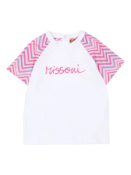  Missoni Kids Camiseta Con Logo Bordado - Blanco 