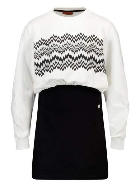  Missoni Kids Vestido Con Motivo En Zigzag - Blanco 