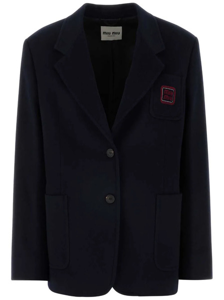  Miu Miu Blazer Con Botón - Azul 