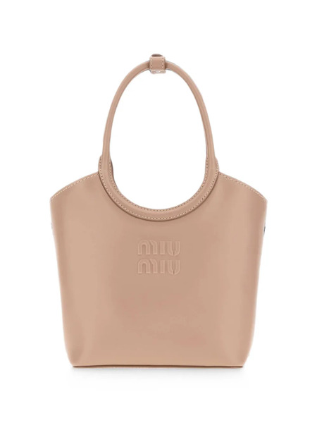  Miu Miu Bolso De Hombro Ivy Con Logo En Relieve - Neutro 