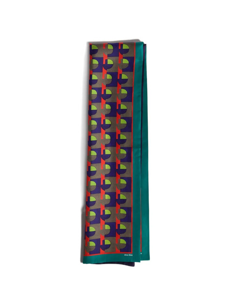  Miu Miu Bufanda De Seda Estampada - Verde 