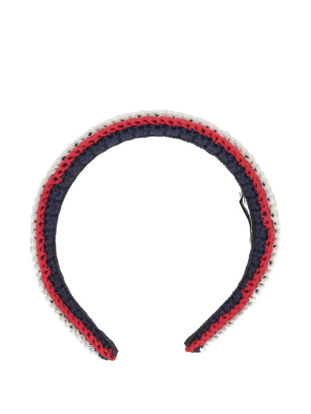  Miu Miu Diadema De Ganchillo A Rayas - Azul 