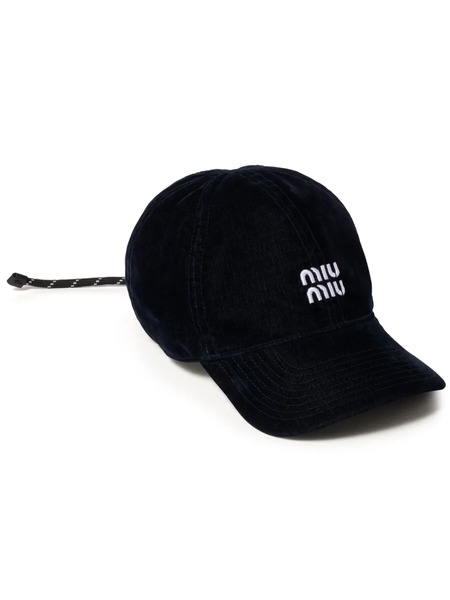  Miu Miu Gorra Con Aplique - Azul 