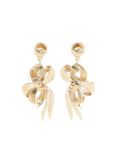  Miu Miu Pendientes Con Diseño De Lazo - Dorado 