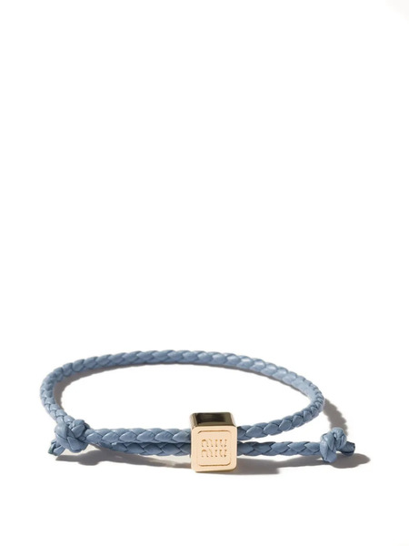  Miu Miu Pulsera De Cuero - Azul 