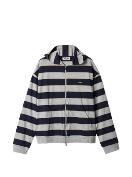  Miu Miu Sudadera A Rayas Con Capucha - Azul 