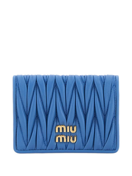  Miu Miu Tarjetero De Matelassé - Azul 