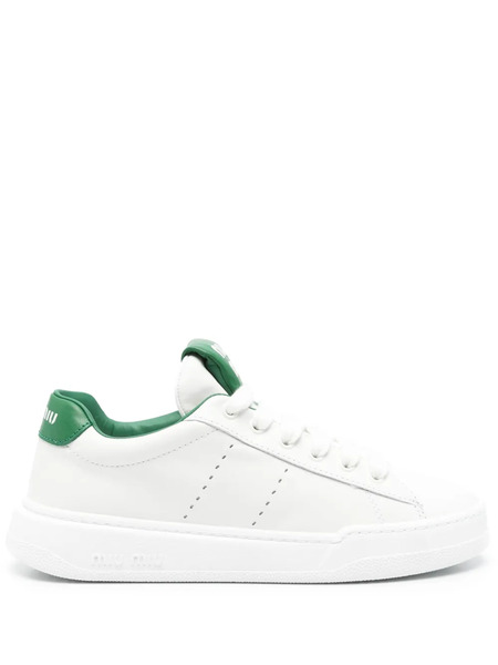  Miu Miu Zapatillas De Piel - Blanco 