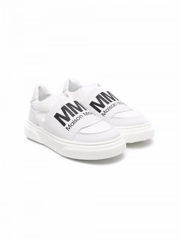  Mm6 Maison Margiela Kids Zapatillas Slip-on Con Logo Estampado - Blanco 