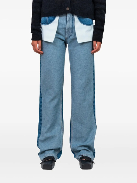  Mm6 Maison Margiela Vaqueros Rectos A Paneles - Azul 
