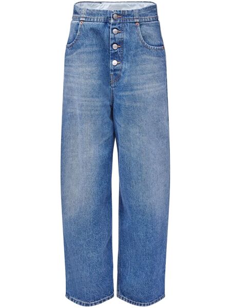  Mm6 Maison Margiela Vaqueros Rectos Con Botones - Azul 