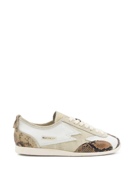  Moa Concept Zapatillas Con Efecto De Piel De Serpiente - Neutro 