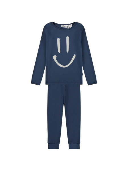  Molo Pijama Con Smiley Estampado - Azul 