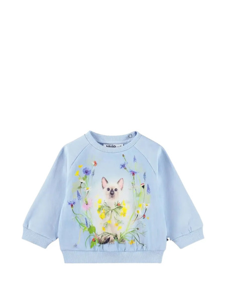  Molo Sudadera Disc Con Gatito Estampado - Azul 
