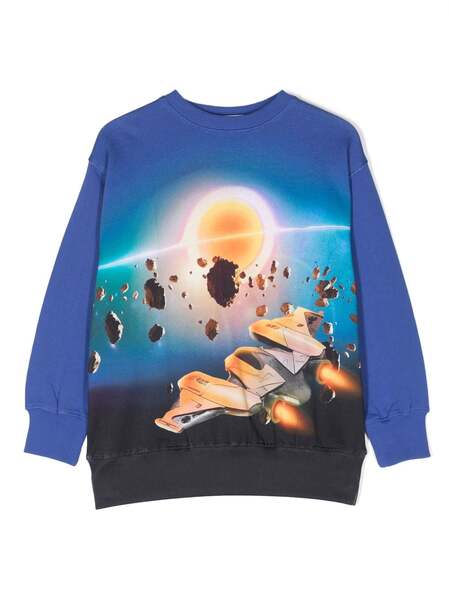  Molo Sudadera Mattis Con Estampado Gráfico - Azul 