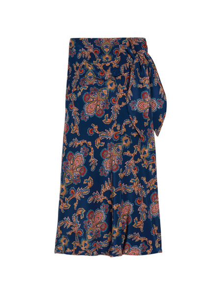  Momonì Falda Midi Dolores Estampada - Azul 