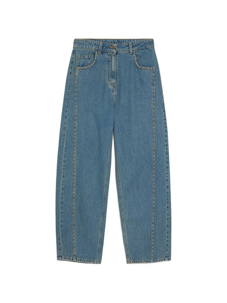  Momonì Vaqueros Boyfriend Thomas Con Apliques - Azul 