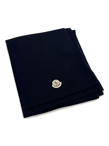  Moncler Bufanda De Canalé Con Logo - Azul 