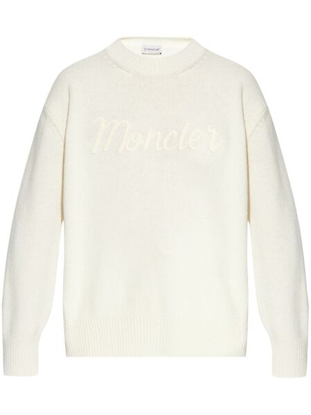  Moncler Embroidered-logo Sweatshirt - Blanco 