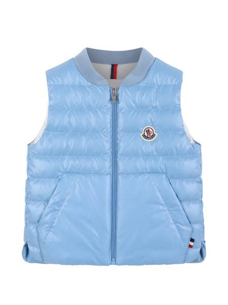  Moncler Enfant Chaleco Acolchado Con Parche Del Logo - Azul 