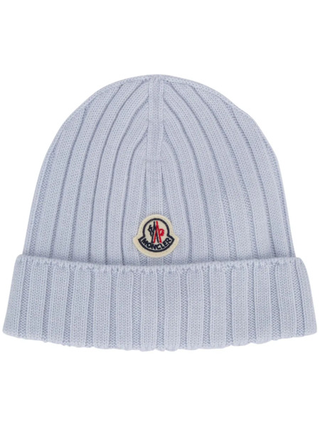  Moncler Enfant Gorro Con Aplique Del Logo - Azul 