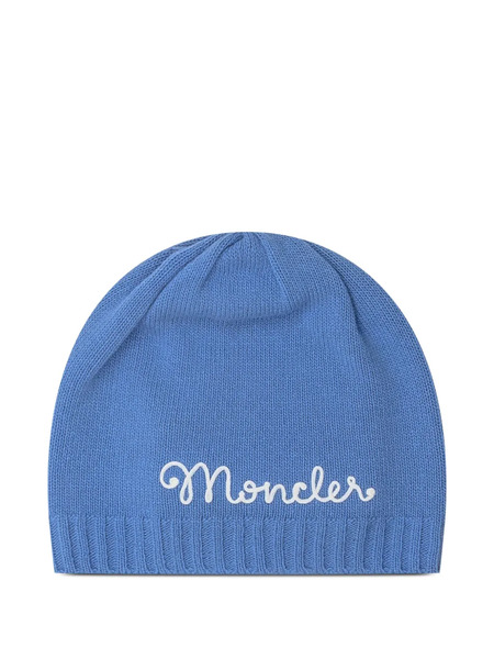  Moncler Enfant Gorro Con Logo Bordado - Azul 