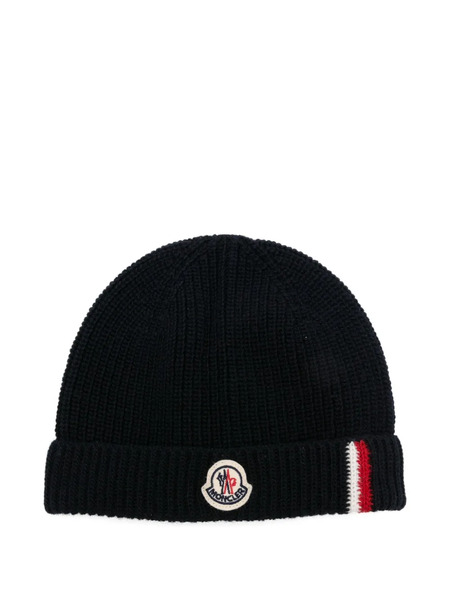  Moncler Enfant Gorro Con Parche Del Logo - Azul 