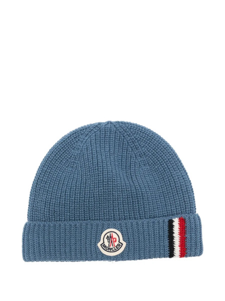  Moncler Enfant Gorro Con Parche Del Logo - Azul 