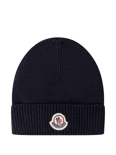  Moncler Enfant Gorro Con Parche Del Logo - Azul 