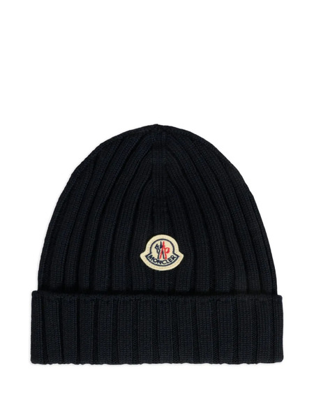  Moncler Enfant Gorro De Canalé Con Logo - Azul 