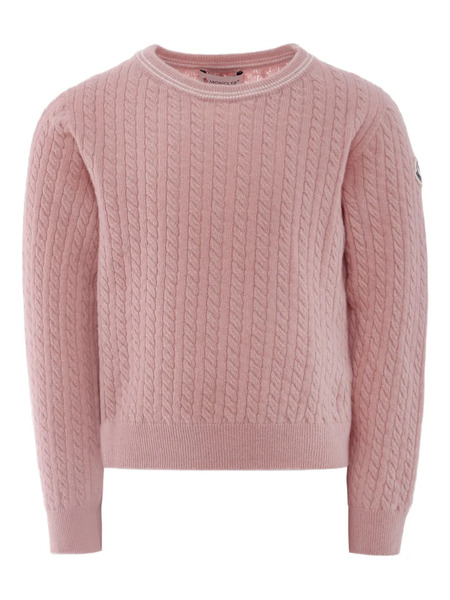  Moncler Enfant Jersey De Lana De Punto De Ochos - Rosa 