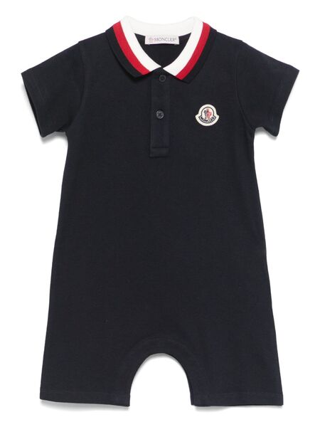  Moncler Enfant Pelele Con Parche Del Logo - Azul 
