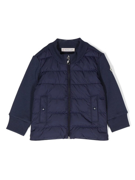  Moncler Enfant Plumífero Bomber Con Parche Con Logo - Azul 