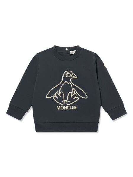  Moncler Enfant Sudadera Con Logo Bordado - Azul 