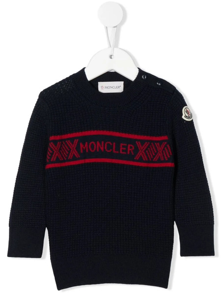  Moncler Enfant Sudadera Con Logo Estampado - Azul 