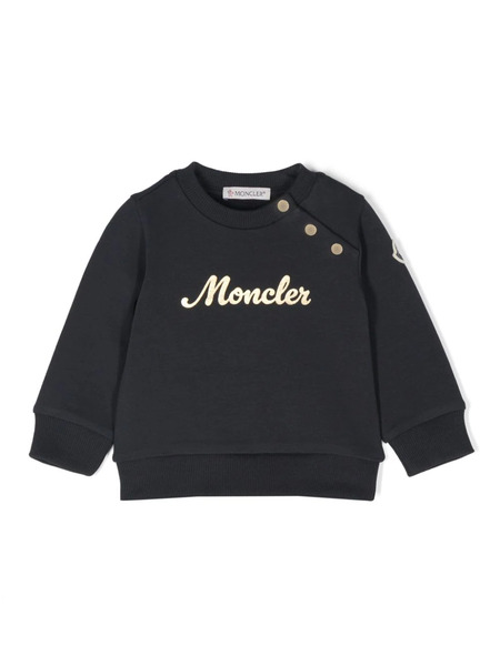  Moncler Enfant Sudadera Con Logo Estampado - Azul 