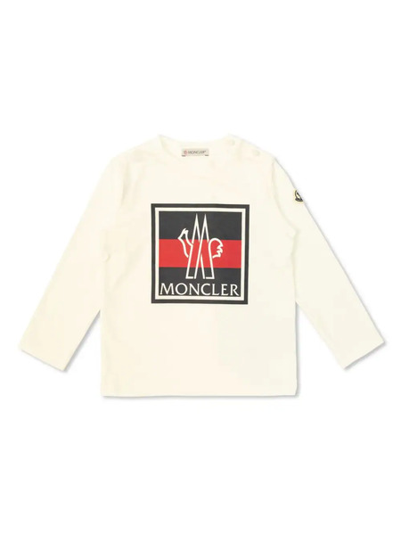  Moncler Enfant Sudadera Con Logo Estampado - Blanco 