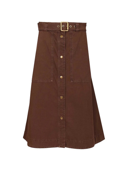  Moncler Falda Midi Con Botones - Marrón 
