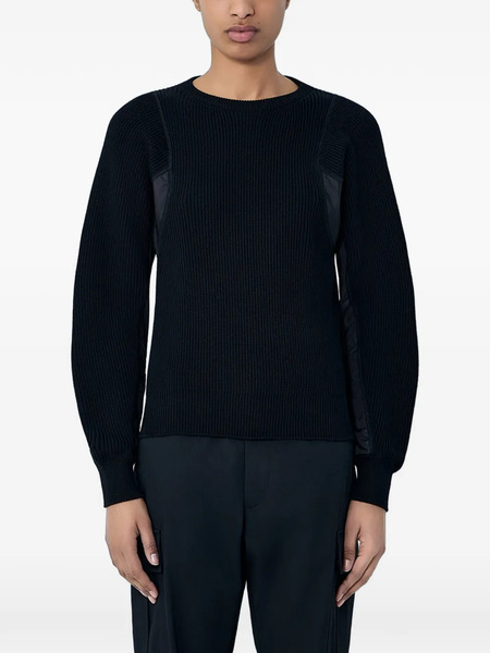  Moncler Jersey Con Panel En Contraste - Negro 