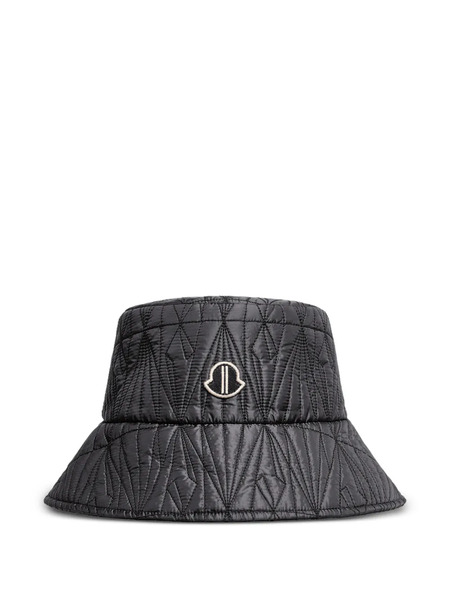  Moncler + Rick Owens Sombrero De Pescador Con Parche Del Logo - Negro 