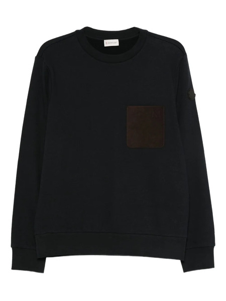  Moncler Sudadera Con Bolsillo De Parche - Azul 